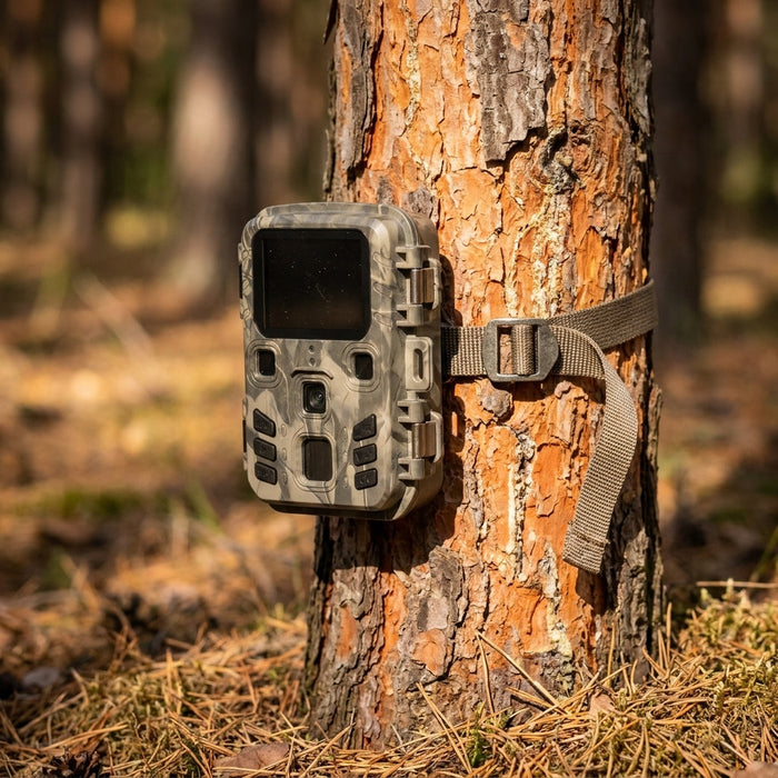 Szerokokątna fotopułapka 1080p – ekran LCD, kąt 120° i IP66