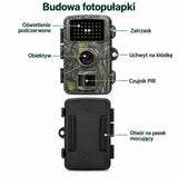 Fotopułapka Full HD 1080p – 16 MP, prosta obsługa bez aplikacji