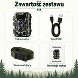 Fotopułapka 20 MP z ekranem LCD – data, godzina, temperatura i faza księżyca