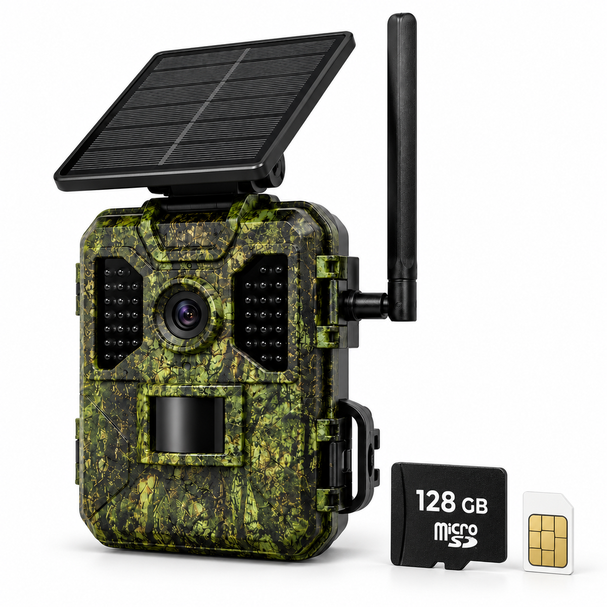 Fotopułapka, karta SIM i karta pamięci 128 GB